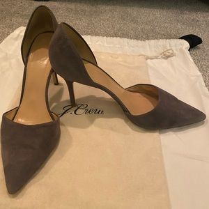 J Crew, size 9 grey suede heels.